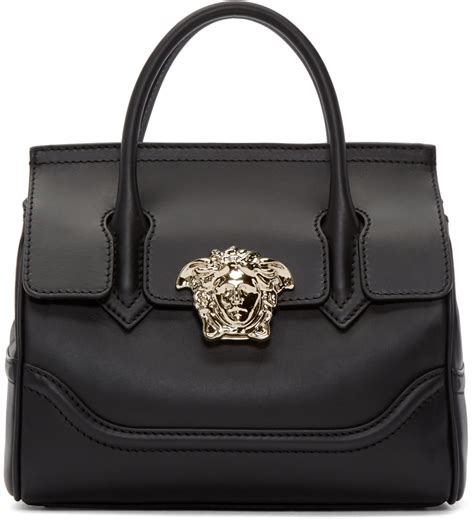 versace black leather bag